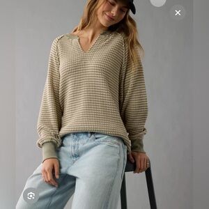 American Eagle Big Hug Waffle Notch Neck